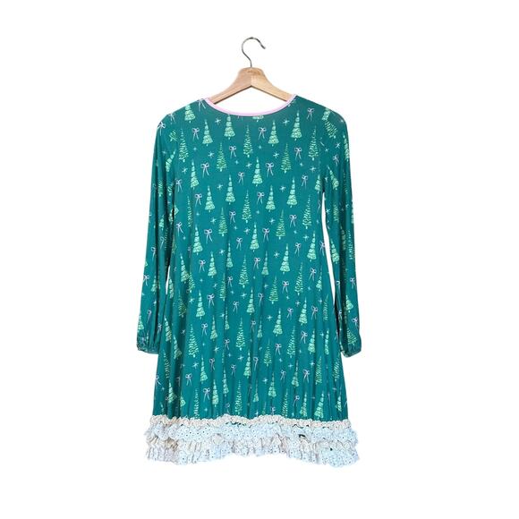 Love and Grow Girl's Green Tree Ruffle Pajama 12Y Night Gown Christmas - Picture 2 of 6